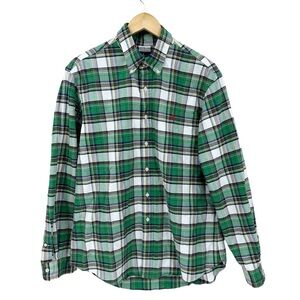 RALPH LAUREN Shirt Plaid Custom Fit Button Long Sleeve Green